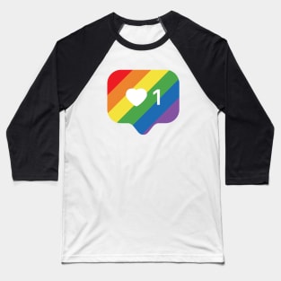 LGBTQ Instagram Heart Notification Baseball T-Shirt